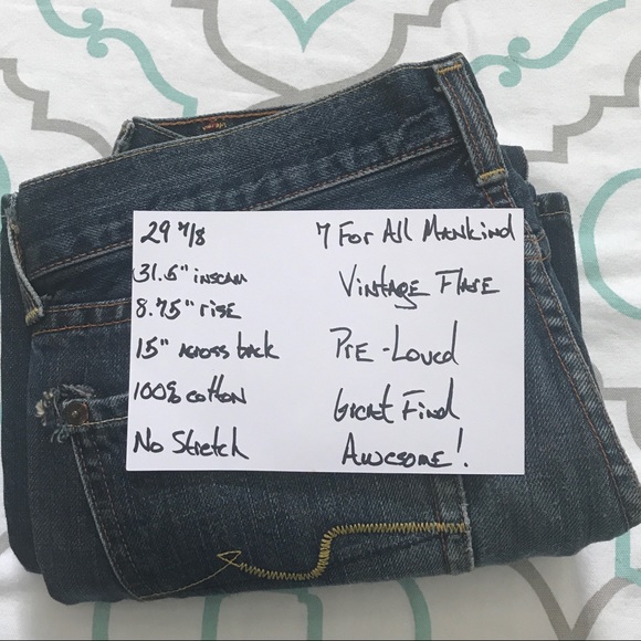 💙👖7FAM! VINTAGE FLARE👖💙29 7/8 31.5” REPAIR - Picture 11 of 16